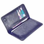 FLOVEME Universal Magnetic Genuine Leather Horizontal Flip Protective Case with Card Slots & Wallet for iPhone / Samsung / Huawei / Xiaomi / 5.5 inch Below Smartphones(Blue)