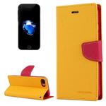 GOOSPERY FANCY DIARY for iPhone 8 Plus & 7 Plus   Cross Texture Horizontal Flip Leather Case with Card Slots & Wallet & Holder(Yellow)