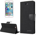 GOOSPERY CANVAS DIARY for iPhone 8 Plus & 7 Plus   Canvas Texture Horizontal Flip Leather Case with Card Slots & Wallet & Holder(Black)