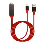 8 Pin Male to HDMI & USB Male Adapter Cable, Length: 2m(Red)
