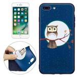 For 5.5 Inch iPhone 8 Plus & 7 Plus   Owl Under the Moon Pattern Stereo Relief TPU Protective Back Cover