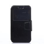 Silicone Sliding Universal Leather Case for 5.0 inch Mobile Phone(Black)