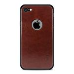 MOFI Shockproof PC+TPU+PU Leather Protective Back Case for iPhone 8(Dark Brown)