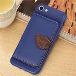 Leaf Style Magnetic Leather Case For iPhone SE 2020 & 8 & 7 , with Holder & Card Slots & Wallet & Photo Frame (Dark Blue)