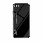Gradient Color Glass Case For iPhone SE 2020 & 8 & 7 (Black)