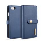 DG.MING Lambskin Detachable Horizontal Flip Magnetic Case For iPhone SE 2020 & 8 & 7, with Holder & Card Slots & Wallet (Blue)