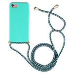 For iPhone 8 / 7 TPU Anti-Fall Mobile Phone Case With Lanyard(Blue)