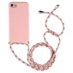 For iPhone 8 / 7 TPU Anti-Fall Mobile Phone Case With Lanyard(Rose Gold)