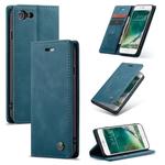 CaseMe-013 Multifunctional Retro Frosted Horizontal Flip Leather Case for iPhone 7 / 8, with Card Slot & Holder & Wallet(Blue)