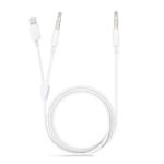 MH030 1m 2 in 1 8 Pin Male & 3.5mm Male to 3.5mm Male AUX Audio Cable For iPhone, iPad, Samsung, Huawei, Xiaomi, HTC