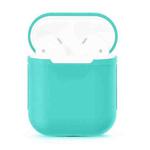 Portable Wireless Bluetooth Earphone Silicone Protective Box Anti-lost Dropproof Storage Bag  for Apple AirPods 1/2(Earphone is not Included)(Mint Green)