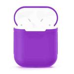 Portable Wireless Bluetooth Earphone Silicone Protective Box Anti-lost Dropproof Storage Bag for Apple AirPods 1/2(Earphone is not Included)(Purple)