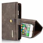 DG.MING For iPhone SE 2020 & 8 & 7 Triple Fold Crazy Horse Texture Horizontal Flip Magnetic Protective Case with Holder & Card Slots & Wallet (Grey)