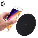 9V 1A / 5V 1A Universal Round Shape Qi Standard Fast Wireless Charger(Black)