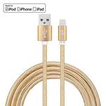 YF-MX03 2m 2.4A MFI Certificated 8 Pin to USB Nylon Weave Style Data Sync Charging Cable(Gold)