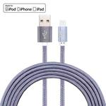 YF-MX04 3m 2.4A MFI Certificated 8 Pin to USB Nylon Weave Style Data Sync Charging Cable(Grey)