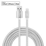 YF-MX04 3m 2.4A MFI Certificated 8 Pin to USB Nylon Weave Style Data Sync Charging Cable(Silver)