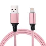 1m 2A USB to 8 Pin Nylon Weave Style Data Sync Charging Cable(Pink)