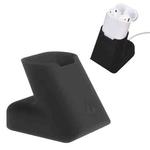 For Apple AirPods Creative Wireless Bluetooth Earphone Silicone Charging Box Charging Seat (Earphone is not Included), Size: 5.1*5.4*6.7cm (Dark Grey)