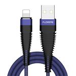 FLOVEME 2A USB to 8 Pin Cloth + Aluminum Alloy Data Sync Charging Cable, Cable Length: 2m(Blue)