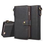 For iPhone SE 2020 & 8 & 7 Retro Cowhide Texture Horizontal Flip Case with Card Slots & Wallet & Holder & Lanyard(Black)