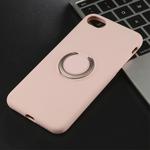 Shockproof Pure Color Liquid Silicone Protective Case for iPhone 7 / 8, with Invisible Holder(Pink)