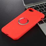 Shockproof Pure Color Liquid Silicone Protective Case for iPhone 7 / 8, with Invisible Holder(Red)