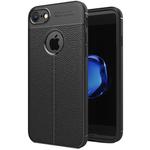 For iPhone SE 2020 & 8 & 7 Litchi Texture TPU Protective Back Cover Case (Black)