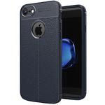 For iPhone SE 2020 & 8 & 7 Litchi Texture TPU Protective Back Cover Case (navy)