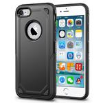 For iPhone 8 & iPhone 7 Shockproof Rugged Armor Protective Case(Black)