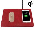 M30 Multi-function Leather Mouse Pad Qi Wireless Charger with USB Cable, Support Qi Standard Phones, Size: 260*192*5mm(Wine Red)