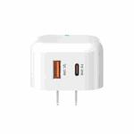 WK WP-U117 20W Type-C / USB-C + USB Fast Charging Travel Charger Power Adapter with Light, US Plug