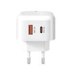 WK WP-U117 20W Type-C / USB-C + USB Fast Charging Travel Charger Power Adapter with Light, EU Plug
