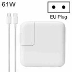 61W Type-C Power Adapter Portable Charger with 1.8m Type-C Charging Cable, EU Plug(White)