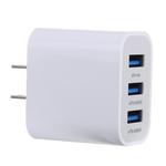 3.1A 3 USB Ports Quick Charger Travel Charger, US Plug(White)