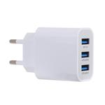 LZ-528 3.1A 3 USB Ports Quick Charger Travel Charger, EU Plug(White)