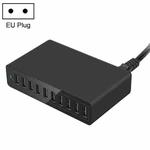 XBX09L 50W 5V 2.4A 10 USB Ports Quick Charger Travel Charger, EU Plug(Black)