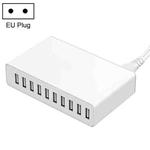 XBX09L 50W 5V 2.4A 10 USB Ports Quick Charger Travel Charger, EU Plug(White)