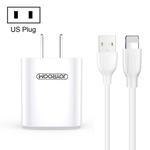 JOYROOM L-M126 2.4A USB Travel Wall Charger Power Plug Adapter, with 8 Pin Cable, US Plug(White)