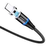 FLOVEME 1m 8 Pin to USB Round Head Magnetic 3A Fast Charging & Data Cable(Black)
