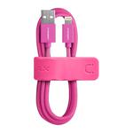 Momax 2.4A 8 Pin Nylon Weave Charging Cable, Length : 1m(Rose Red)