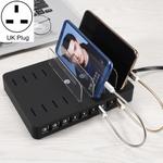 X6S 110W 3 QC 3.0 USB Ports + 5 USB Ports Smart Charger with Detachable Bezel, UK Plug