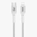 WIWU WP101 2.4A USB-C / Type-C to 8 Pin Data Sync Charging Cable PD Cable, Length: 1m (White)