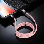 2A USB to 8 Pin Luminous Magnetic Attraction Data Cable, Length: 1m(Pink)
