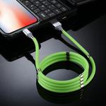 2A USB to 8 Pin Luminous Magnetic Attraction Data Cable, Length: 1m(Green)