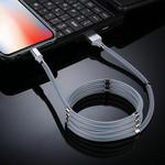 2A USB to 8 Pin Luminous Magnetic Attraction Data Cable, Length: 1m(Grey)