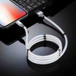 2A USB to 8 Pin Luminous Magnetic Attraction Data Cable, Length: 1m(White)