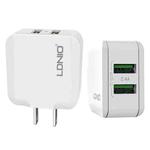 LDNIO A2201 2.4A Dual USB Charging Head Travel Direct Charge Mobile Phone Adapter Charger With Type-C Data Cable (US Plug)