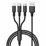 WIWU YZ-108 3 In 1 Multi-function 8 Pin + Micro USB + Type-C / USB-C Charging Cable, Length: 1.2m