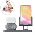 ZJ003 3 in 1 Multifunctional Rotatable Mobile Phone Charging Holder Base for 3.5-10.5 inch Mobile Phones / Tablet PCs & Apple Watch Series & AirPods 1 / 2 / Pro(Grey)